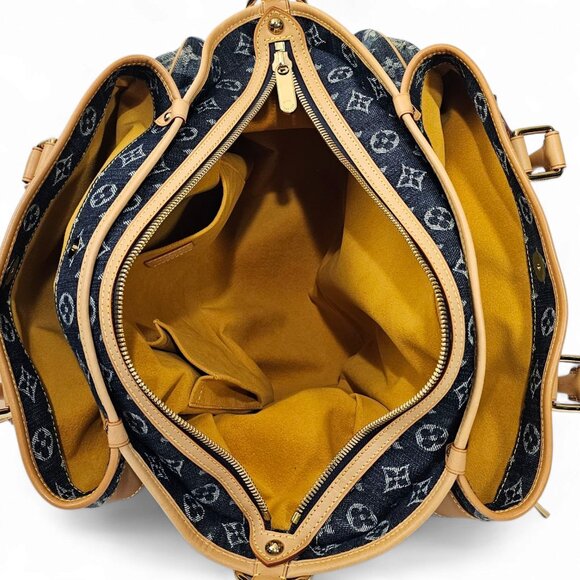 LOUIS VUITTON Monogram Denim Porte Epaule Raye Cabas GM Shoulder 2 Way Bag EUC - Picture 9 of 14